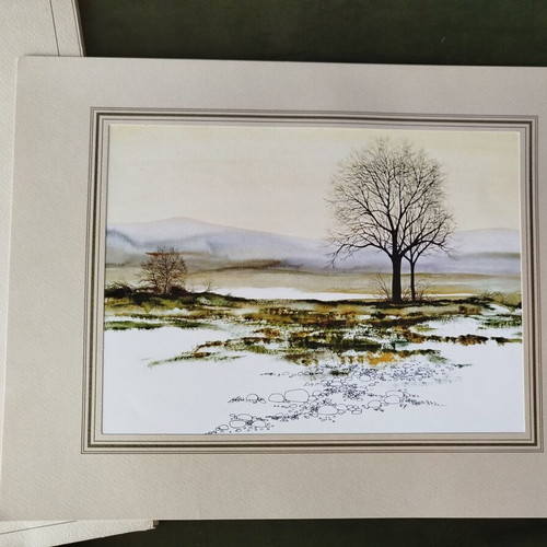 Set of 4 Paesaggi lithographs by Marcello Cassinari refurbished