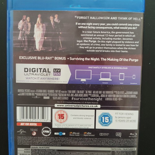 The Purge Blu-Ray like new, thriller, subtitles