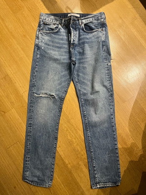 Zara men's jeans like new, ripped detail, size 42, blue