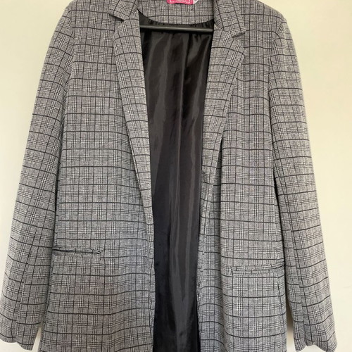 Checked jacket used, grey, size S