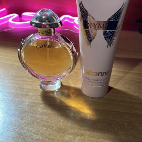 Poco Rabanne Olympea 50ml perfume like new with 100ml body cream gift set
