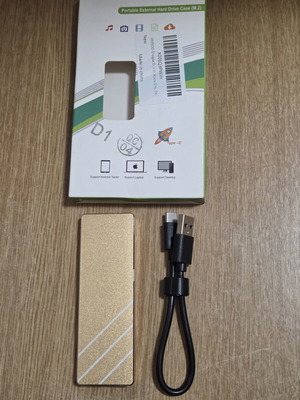 Portable External Hard Drive Case with M.2 Support and Type-C