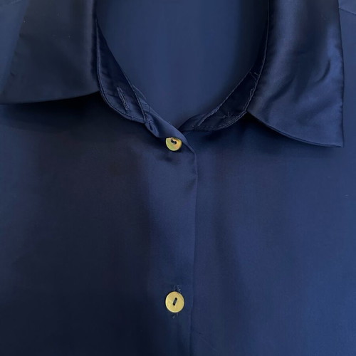 Zara satin shirt blue electric like new, size Large