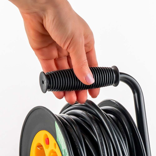 Extension cable reel with 4 sockets 15m H05VV-F 3×1.5mm2 new
