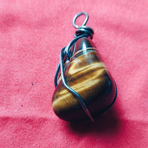 Tiger's Eye Pendant like new, handmade wire wrapping