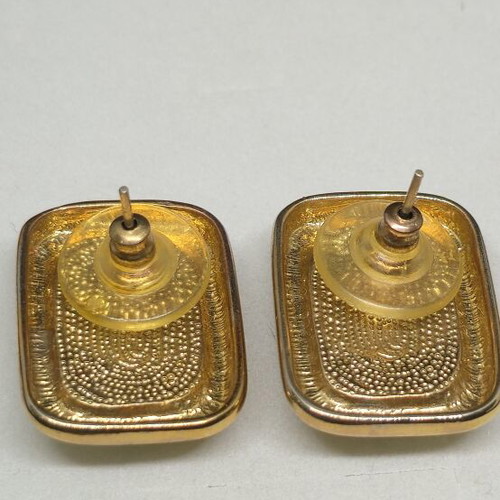 Vintage gold earrings with leopard print, like new