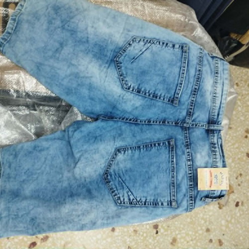Denim Bermuda Shorts with Playing Cards and Skull Prints, New