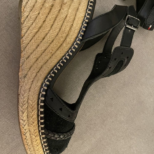 Tommy Hilfiger platform sandals used, leather and straw, size 39