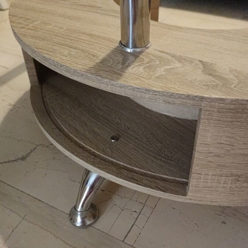 Sigma coffee table like new with glass top and wooden base