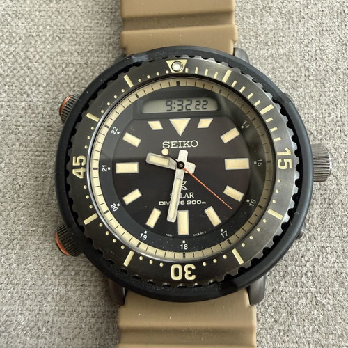 Seiko Prospex Arnie Re-Issue Safari Solar Diver's Watch SNJ029P1 like new