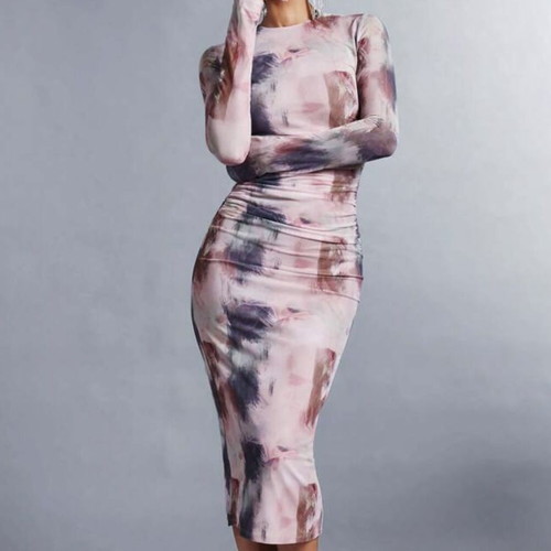Shein dress, pink multicolor, size S