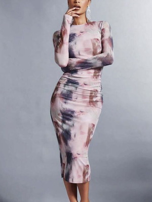 Shein dress, pink multicolor, size S