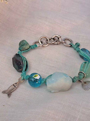 Boho-Art βραχιόλι Vally Kontidis με φυσικούς λίθους, καινούργιο