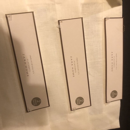 Zara Home linen placemats set of 6 new, broken white color