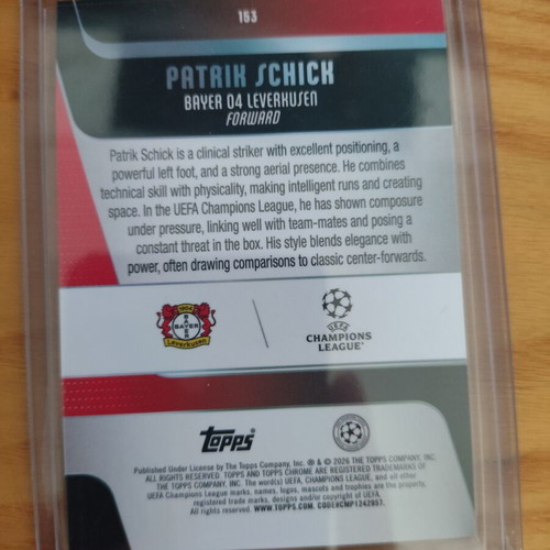 Topps Chrome Patrick Schick 2026 Leverkusen card like new
