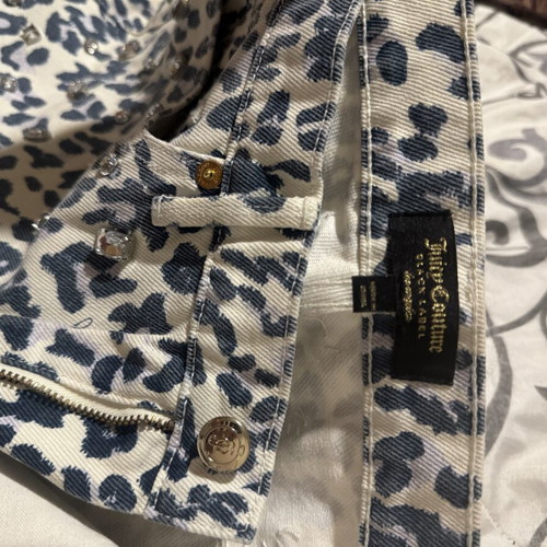 Juicy Couture Leopard Pants like new with transparent stones, size S