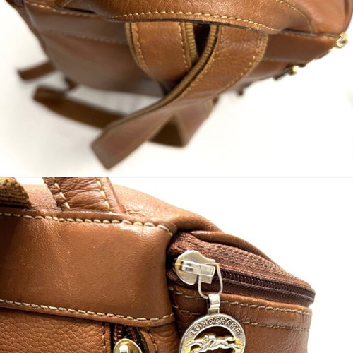 Longchamp brown leather backpack used condition