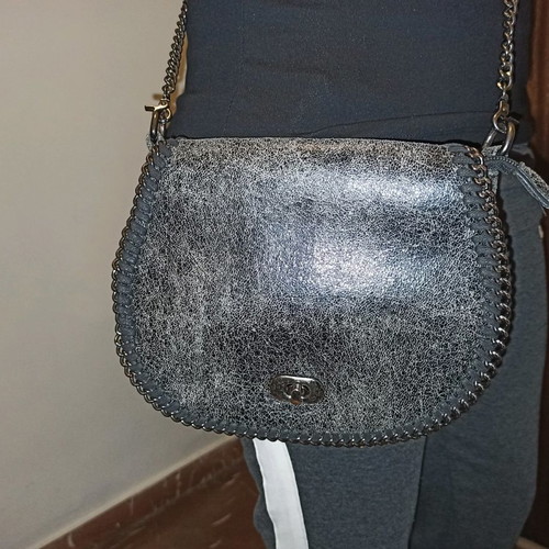Women's sagré bag used, anthracite with chain detail