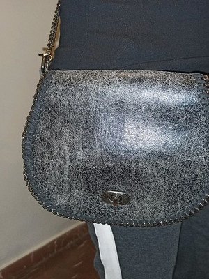 Women's sagré bag used, anthracite with chain detail