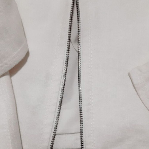 Zara Exclusive Linen Jacket Large 40 White Like New with Zipper and Belt