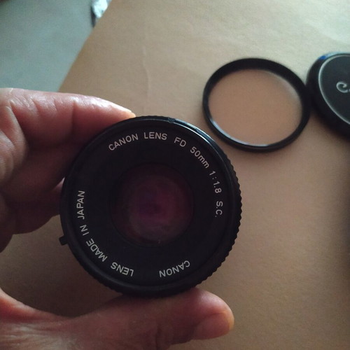Canon FD 50mm F1.8 SC lens used with pico glass1A filter and case
