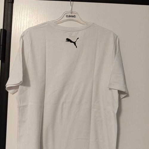 Puma men's white short-sleeve T-shirt, size M