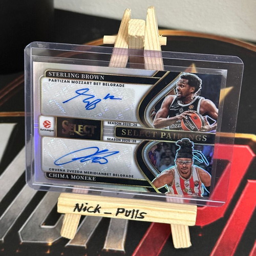 2025-26 Panini Select Euroleague Sterling Brown & Chima Moneke Dual Auto