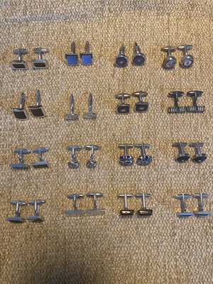 Cufflink sets used, collection of 16 pieces