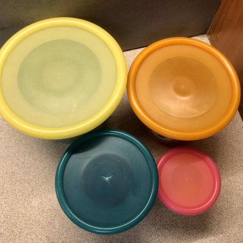 Pylones plastic storage boxes set of 4 used