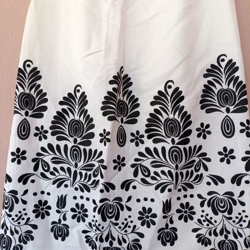 Ann Taylor LOFT A-line linen-blend skirt new with black embroidery