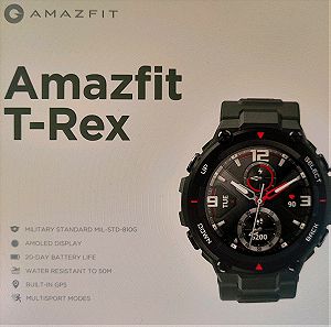Amazfit T-Rex Smartwatch στο κουτί με  εγγύηση απόδειξη.