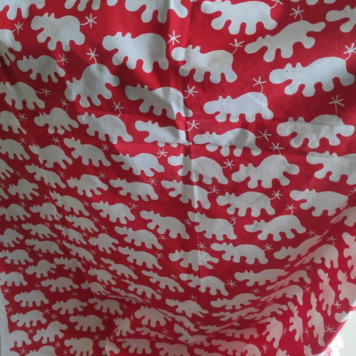 IKEA Red Hippo fabric new, cotton, 120x300cm, Eva Lundgreen 2008
