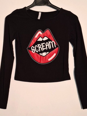 Scream logo t-shirt like new, black multicolor, size S