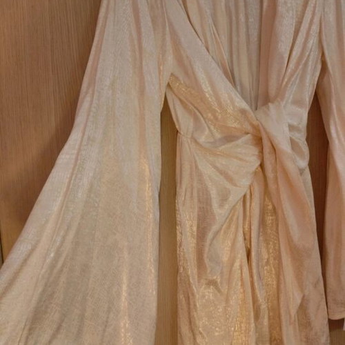 Satin beige dress with belt new with tag