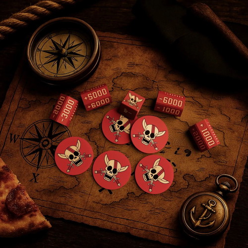 One Piece Shanks Inspired Edition Dice and Tokens Set made to order