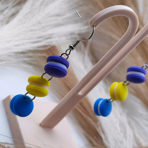 Macarons dangling earrings set new