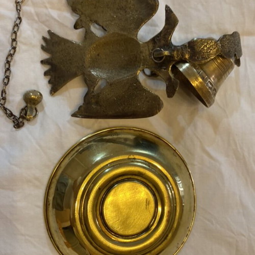 Bronze Bell with Double-Headed Eagle & Vergina Ashtray, plus Horseshoe and Komboloi