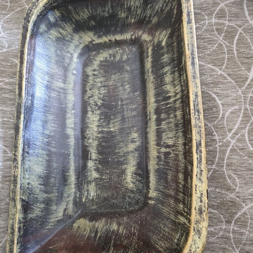 Ceramic platter with aged effect numbered like new