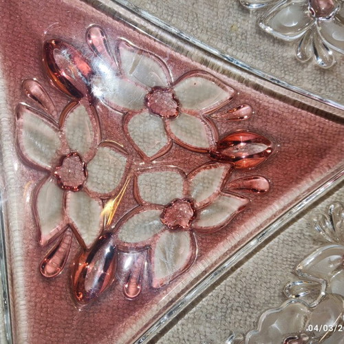 Vintage plate with embossed cherry blossom flowers like new