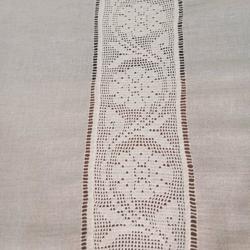 Handmade set of 3 white semens with lace