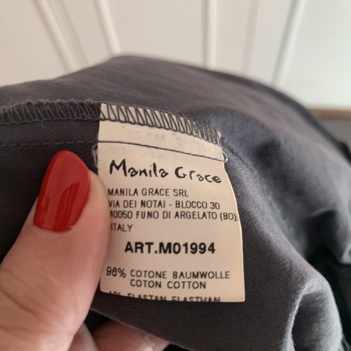Manila Grace maxi cotton dress, grey anthracite, Limited Edition
