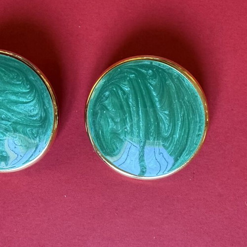 Vintage earrings set of 5 pairs turquoise and gold, like new