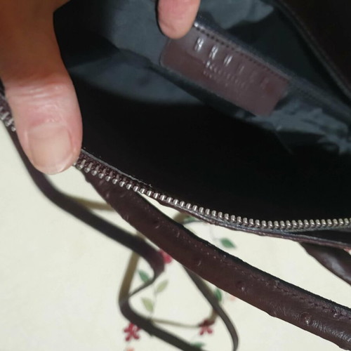 Bruder leather shoulder and wrist bag brown and burgundy new