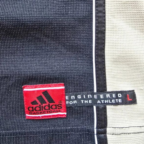 Adidas Vintage 90s Football Jersey Style T-Shirt, Black Beige, Large