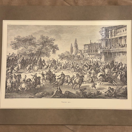 Tournament engraving like new, size 62.5x46.5 cm