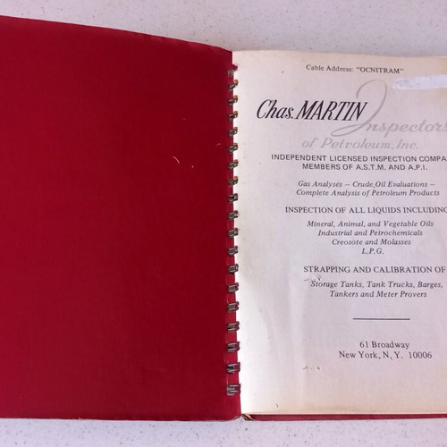 Petroleum Handbook book used, Chas. Martin Inspectors of Petroleum Inc, 1977