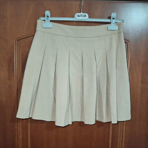 Mini pleated skirt beige Stradivarius like new, size L 40 12