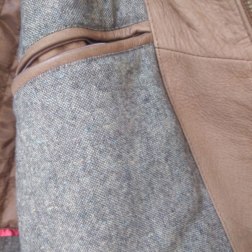 Freeland men's leather jacket used, beige, size L-XL