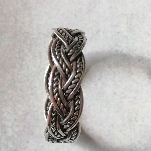 Men's silver 925 handmade braided ring new no 66 (US 11.5)