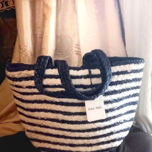 Summer handbag new, white and blue
